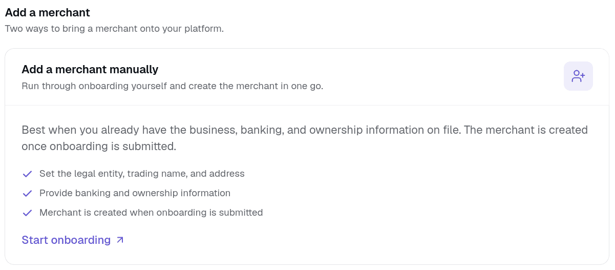 Start merchant onboarding from the Tapaya Platform